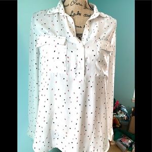 Ann Taylor Cream LS Top R2023